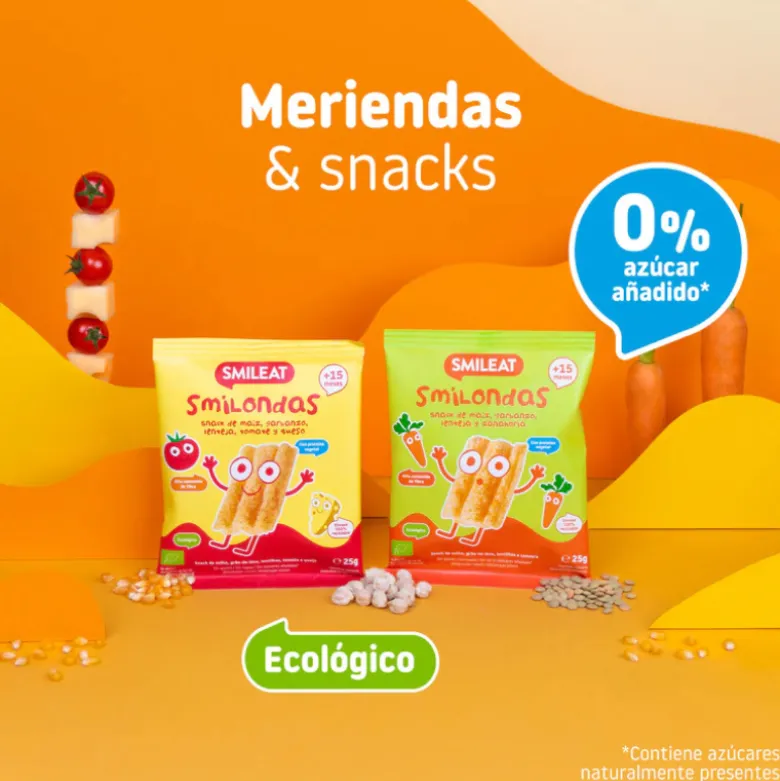 Smileat Smilondas Snack Milho com Lentilhas e Cenoura Biológico +15M 25g