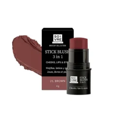 Soivre Cosmetics Stick Blush 3em1 Brown 4g