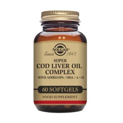 Solgar Complexo Óleo Fígado Bacalhau Super 60 Caps | EPA+DHA + Vit A + D Imunidade*