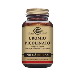 Solgar Crómio Picolinato 200ug 90 Cápsulas | Controlo Glicémico