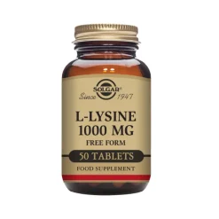 Solgar L-Lisina 1000mg 50 Comprimidos | Aminoácido Essencial | Herpes e Imunidade