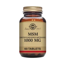 Solgar MSM 1000mg 60 Cápsulas | Metilsulfonilmetano | Articulações, Pele e Unhas