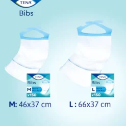 TENA Bibs Babetes Descartáveis Adulto M Proteção Refeições 150 Unidades