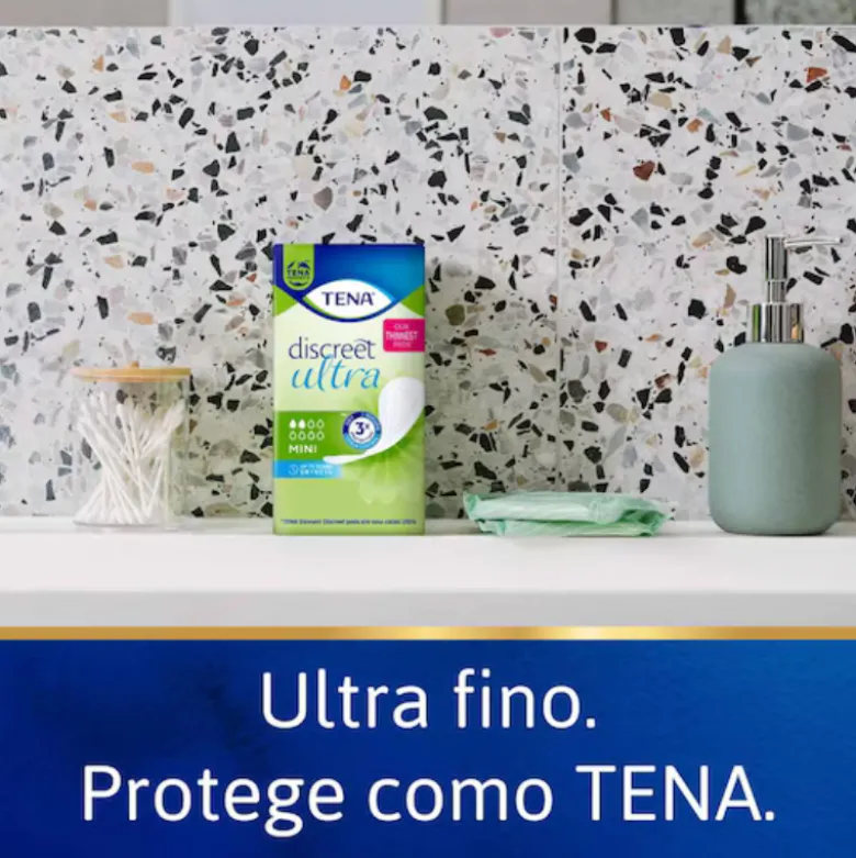 TENA Lady Discreet Mini Pensos Mulher Diários Perdas Ligeiras 20 Unidades
