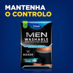 TENA Men Boxer Preto Lavável para Homem Tamanho L 1 Unidade