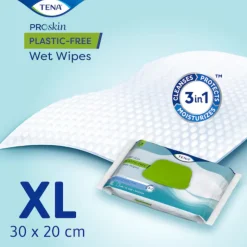TENA Pro-Skin Toalhetes Sem Plástico Cuidado Higiene Suave 48 Unidades