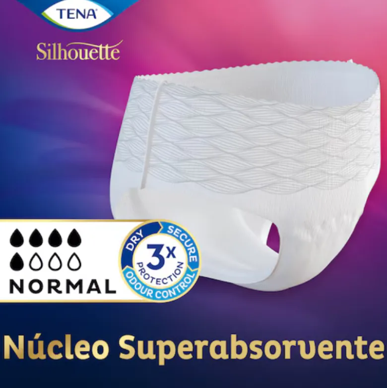 TENA Silhouette Blanc Cueca Cintura Baixa Mulher Normal Tam. L 10 Unid.