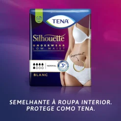 TENA Silhouette Blanc Cueca Cintura Baixa Mulher Normal Tam. L 10 Unid.