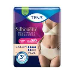 TENA Silhouette Creme Plus L Cueca Feminina Cintura Alta para Incontinência 8 Unidades