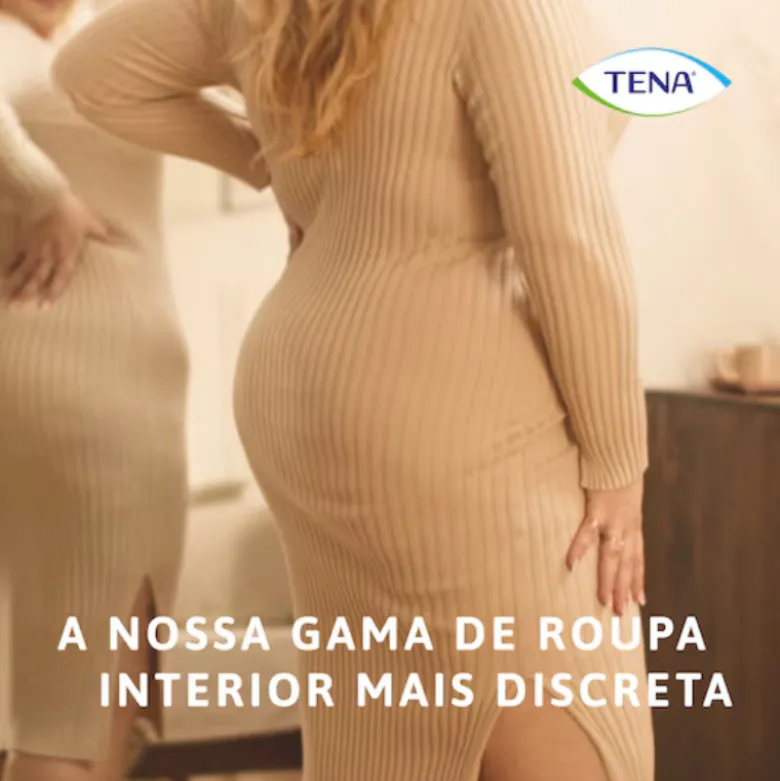 TENA Silhouette Creme Plus M Cueca Feminina Cintura Alta para Incontinência 9 Unidades