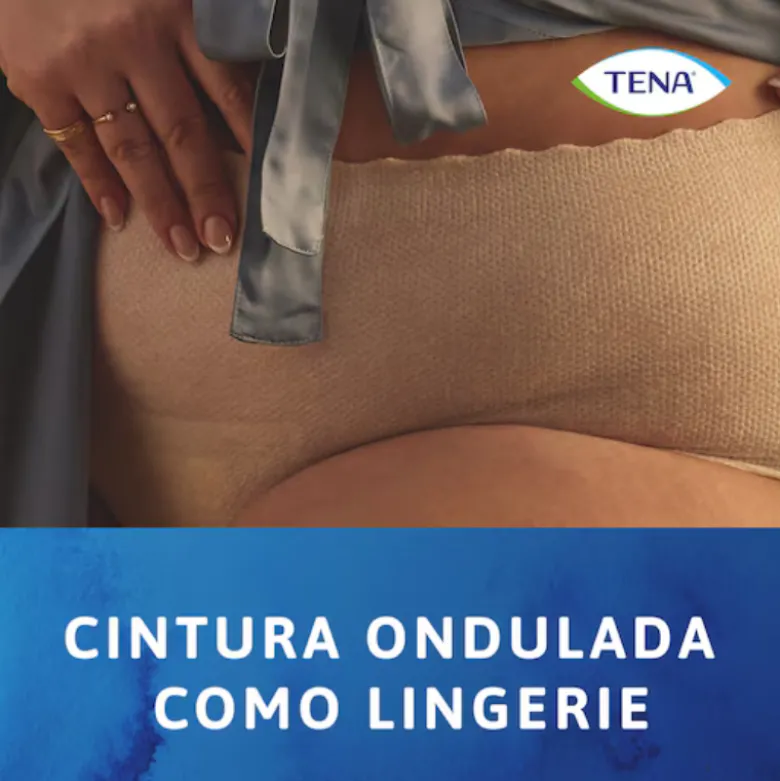 TENA Silhouette Creme Plus M Cueca Feminina Cintura Alta para Incontinência 9 Unidades