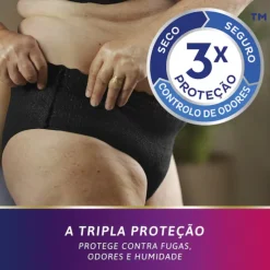 TENA Silhouette Noir Cueca Cintura Baixa Preta Mulher Normal Tam. L 9 Unid.