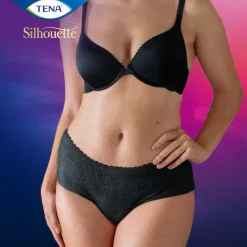 TENA Silhouette Noir Cueca Cintura Baixa Preta Mulher Normal Tam. L 9 Unid.