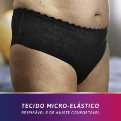 TENA Silhouette Noir Cueca Cintura Baixa Preta Mulher Normal Tam. L 9 Unid.