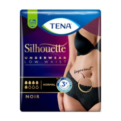 TENA Silhouette Noir Cueca Cintura Baixa Preta Mulher Normal Tam. L 9 Unid.
