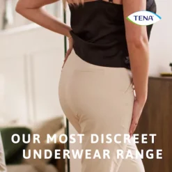 TENA Silhouette Noir Plus L Cueca Preta Feminina Cintura Alta para Incontinência 8 Unidades