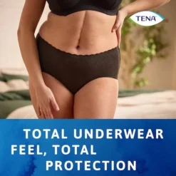 TENA Silhouette Noir Plus L Cueca Preta Feminina Cintura Alta para Incontinência 8 Unidades