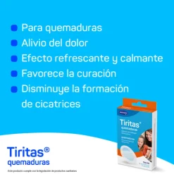 Tiritas Pensos Queimaduras - 8 Pensos Refrescantes de Hidrogel