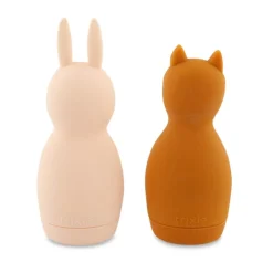Trixie Brinquedos Banho Silicone Mrs. Rabbit & Mr. Fox 6m+ | Abrem para Limpeza