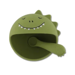 Trixie Primeiro Conjunto Refeição Bebé Mr. Dino 4m+ | Tigela com Ventosa e Colher