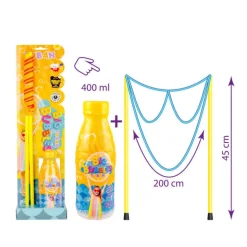 TUBAN Bolas de Sabão 400ml c/ Varinha Dupla 200x45cm | Kit Bolhas Gigantes Crianças 3+ para Festas Infantis
