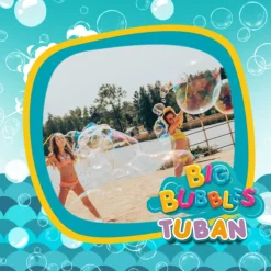 TUBAN Bolas de Sabão 400ml c/ Varinha Gigante 200x45cm | Kit Bolhas Gigantes Crianças 3+ para Festas de Aniversário Criança