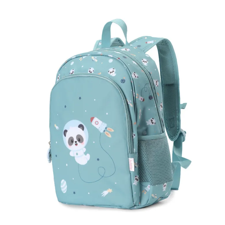 Tutete Mochila Escolar Média c/ Porta Chaves Pandas in Space 39cm
