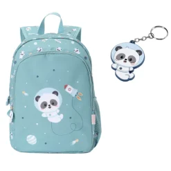 Tutete Mochila Escolar Média c/ Porta Chaves Pandas in Space 39cm