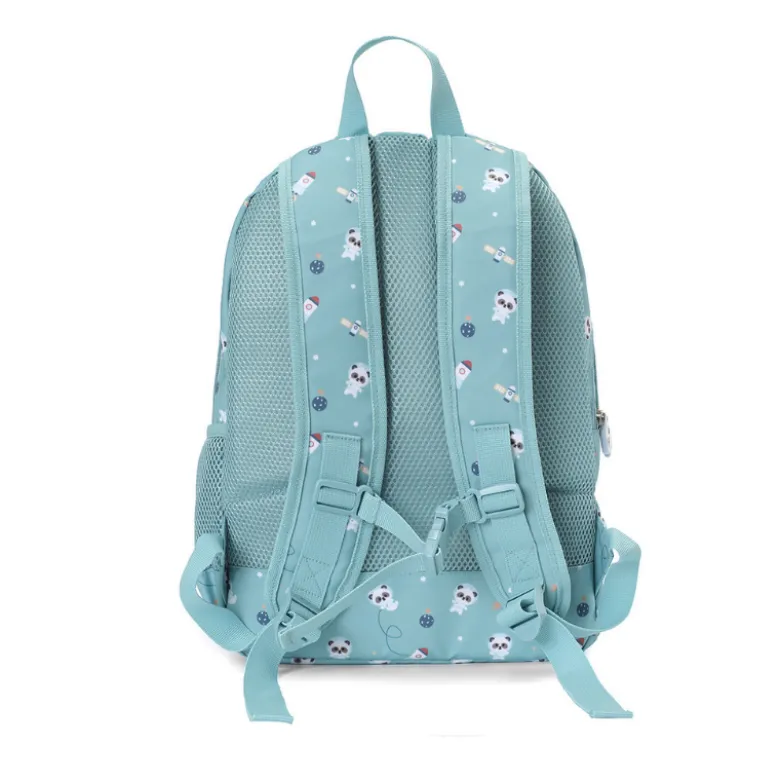 Tutete Mochila Escolar Média c/ Porta Chaves Pandas in Space 39cm