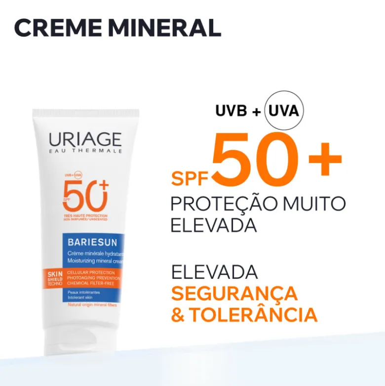 Uriage Bariésun Creme Mineral FPS50+ 100ml |Para peles sensíveis e intolerantes