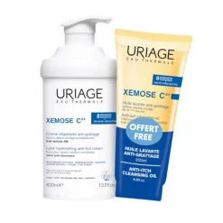 Uriage Pack Xémose C8+ | Creme Relipidante 400ml + Óleo Lavante 200ml | Pele Atópica