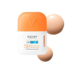 Vichy Capital Soleil UV-Aqua Fluido com Cor Light SPF50 50ml| Tom Claro Uniformiza e Hidrata