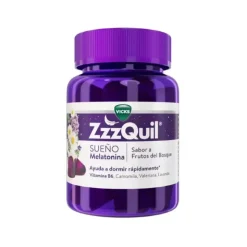 Vicks ZzzQuil SONO Gomas 30 Unidades | Melatonina + Plantas | Sabor Frutos Bosque