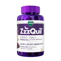 Vicks ZzzQuil SONO Gomas 60 Uni. | Melatonina + Plantas | Sabor Frutos Bosque