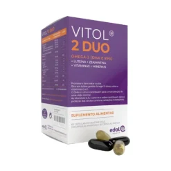 Vitol 2 Duo 30 Cápsulas + 30 Comprimidos | Ómega-3 + Luteína para Cérebro & Olhos