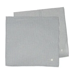 Walking Mum Musselinas Bebé Vichy/Strips Matcha 70x70 (Pack 2) | Bambú Algodão Suave