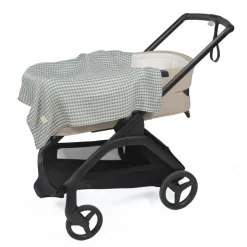 Walking Mum Musselinas Bebé Vichy/Strips Matcha 70x70 (Pack 2) | Bambú Algodão Suave