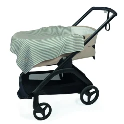 Walking Mum Musselinas Bebé Vichy/Strips Matcha 70x70 (Pack 2) | Bambú Algodão Suave