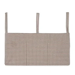 Walking Mum Organizador de Berço Praliné Vichy Moka | Bolsos Bebé Cama Arrumação