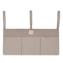 Walking Mum Organizador de Berço Praliné Vichy Moka | Bolsos Bebé Cama Arrumação