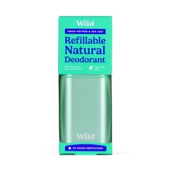 Wild Desodorizante Natural Caixa e Recarga Algodão Fresco e Sal Marinho 40g